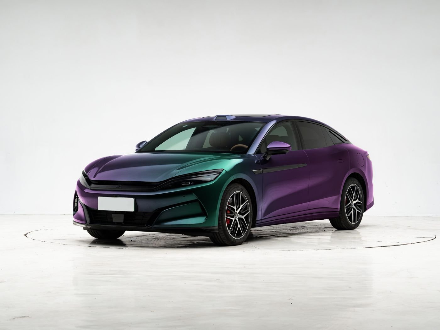 Color-shift colored PPF on a sedan