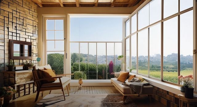 Interior glazing fitted with architectural safety film